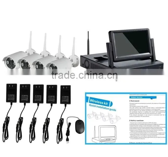 960P 4ch 10.1 inch LCD Wireless NVR System Kits
