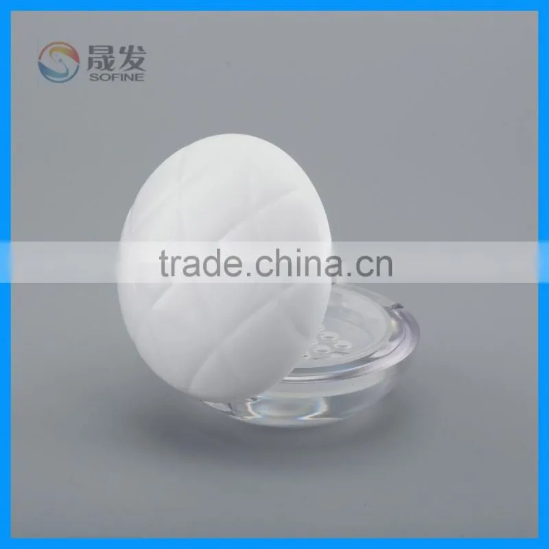 Plastic empty cosmetic perforated loose powder jar/container packaging with sifter