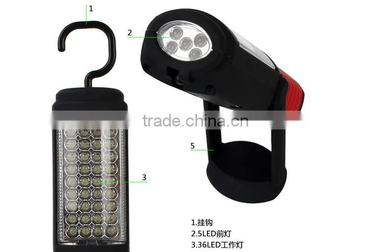LED Flashlight Work Light Camping Outdoor Lamp With Magnet and Hook