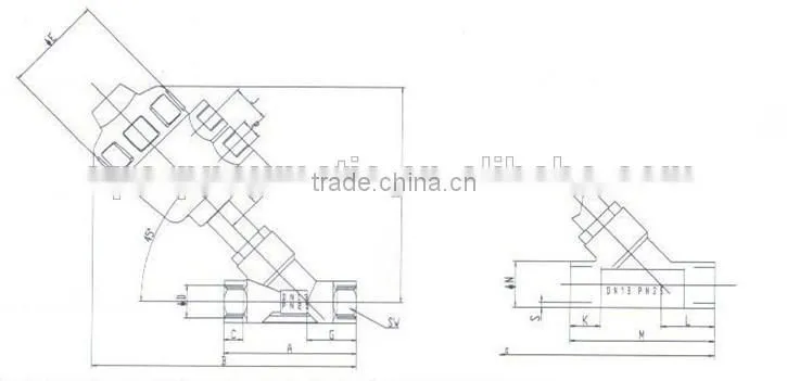 2 Way Full Stainless Steel Angle Seat Valve with Pneumatic Actuator