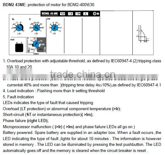 BDM2-X 3P 630A MOULDED CASE CIRCUIT BREAKER