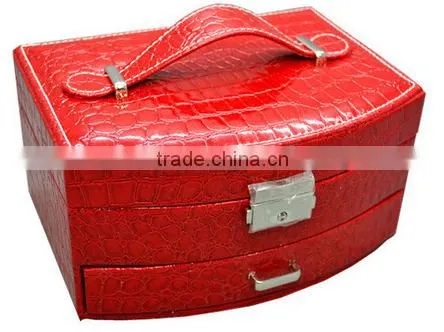 2016 best selling jewelry storage box case pu leather jewelry storage box