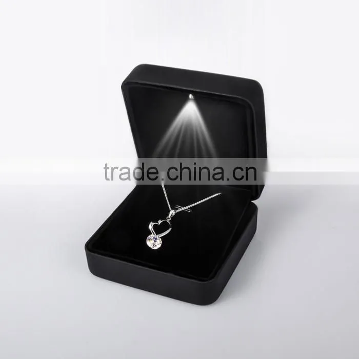 Wholesale High quality ring box with PU leather LED light