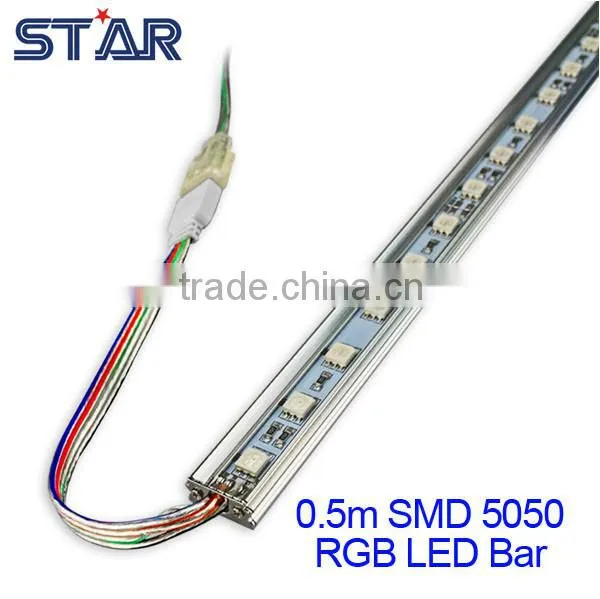 50cm SMD5050 Aquarium LED Lighting Fish Tank 12V RGB LED Rigid Bar Strip Waterproof+12W Power Adapter +(RGB Controller FOR RGB)