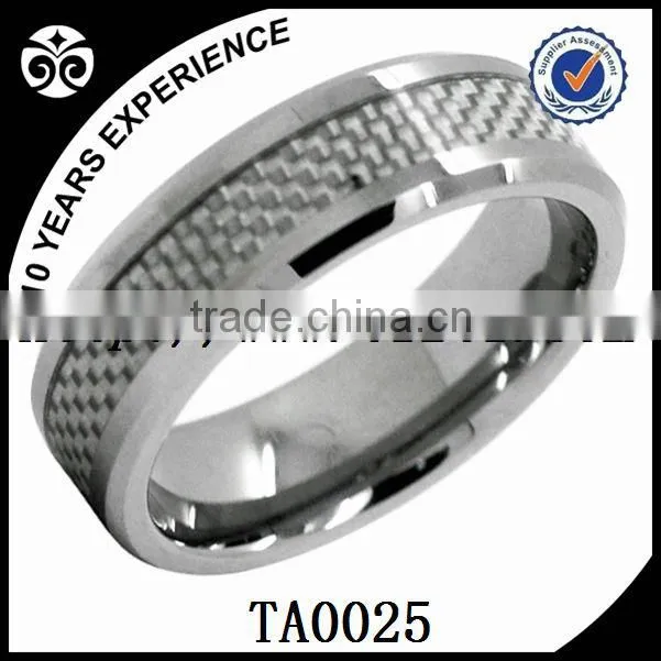 Tungsten ring 8mm men's gold plated rope inlay