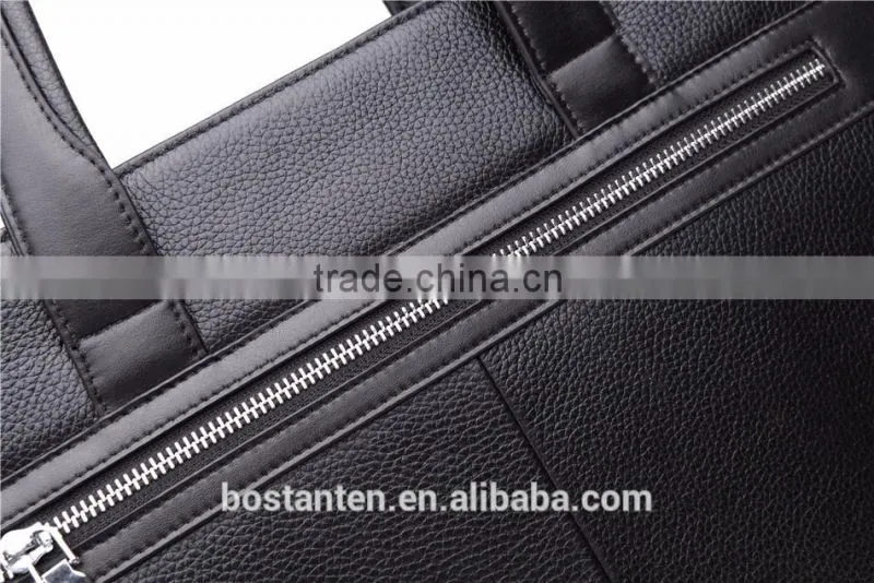 horizontal cowhide leather vintage men briefcase laptop bag messenger hand bag