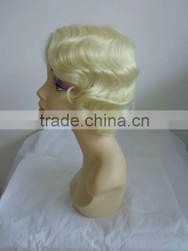 Hot-selling Full Lace Short Blonde Synthetic Jewish Wig