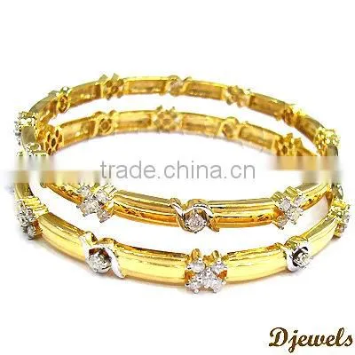 Diamond Gold Bangles, Ladies Diamond Bangles , Bridal Bangles
