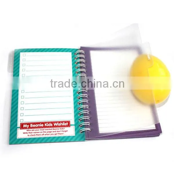 Customized pvc cover spiral notebooks printing