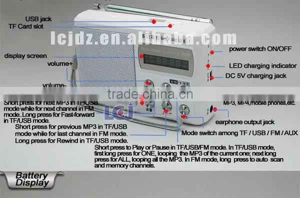 2015 mini active speaker with rechargeable battery