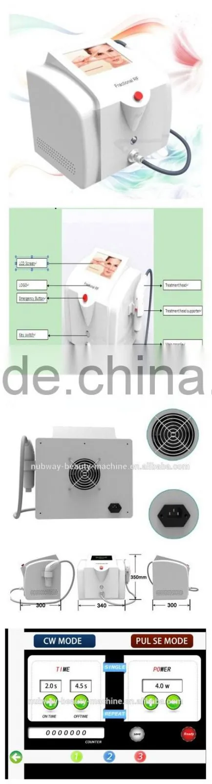 Fast skin rejuvenation and tightening beauty machine portable intracel fractional rf microneedle