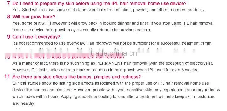 IPL Home Use hair removal/Mini IPL home hair removal system Embeded skin tone sensor with 300000 Shots DEESS GSD IPL Permanent H