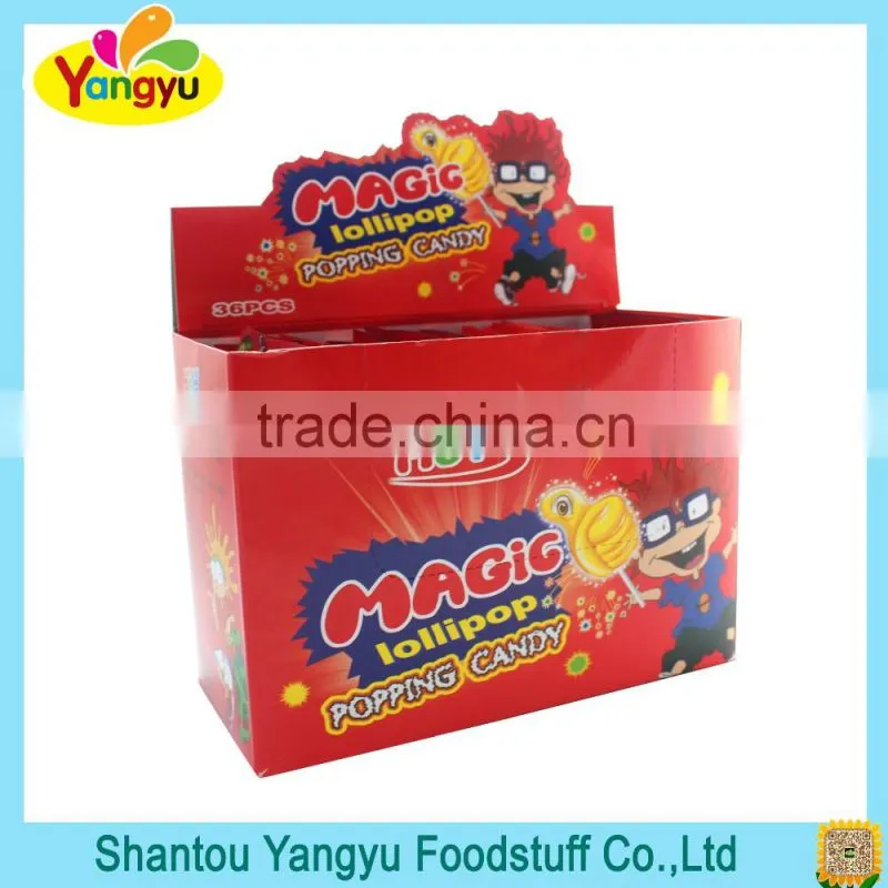 Magic finger lollipop with popping candy
