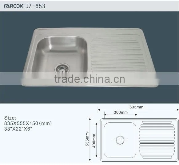 Cheap undermount kitchen sink single bowl single board kitchen sink export stainless steel kitchen sinksJZ-653