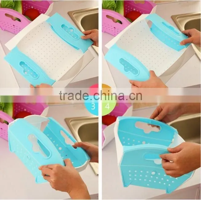 kitchen plastic folding plastic fruit vegetable basket dropping water basket vegetables drop