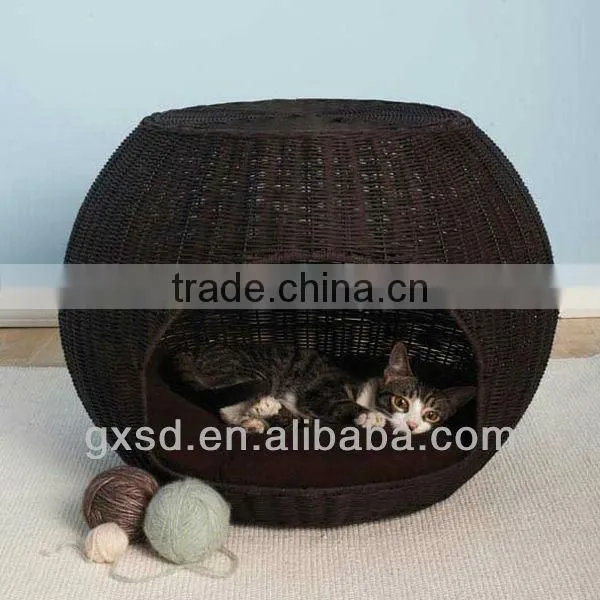 S&D High standard handmade lovely black rattan dog bed with high quality
