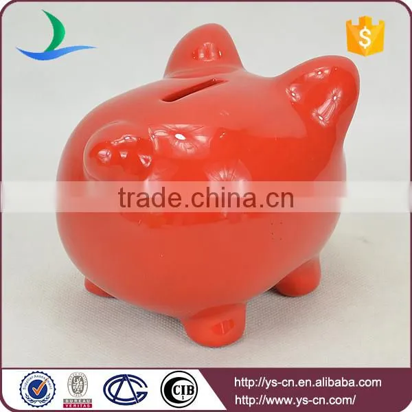 YScb0011-01 Wholesale red piggy bank ceramic