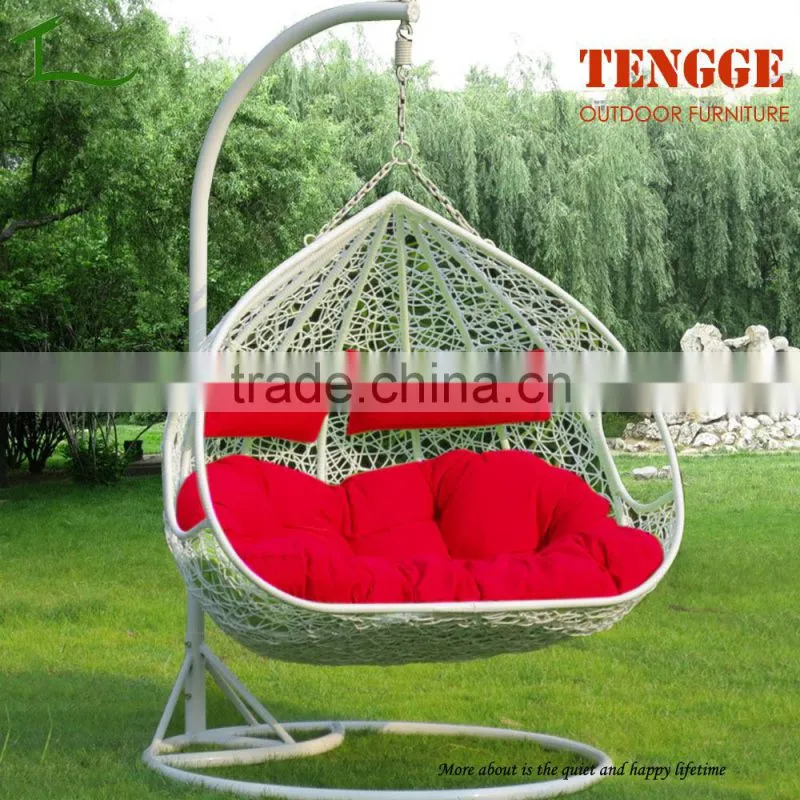 TG15-0151 Outdoor 2 seat synthetic rattan adult hanging chair