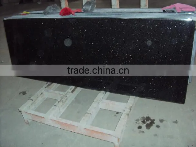 Prefab granite countertop black galaxy granite price