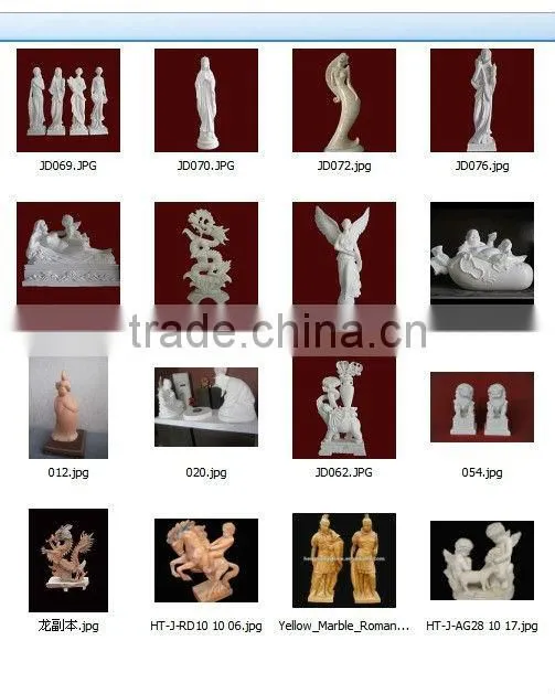 Small White Marble Statue Of Girl Carving