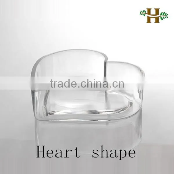Handmade heart shaped cylinder glass vase, colored small unique wedding use vase