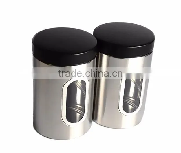 Kitchen Stainless Steel Coffee Jar With Window Show