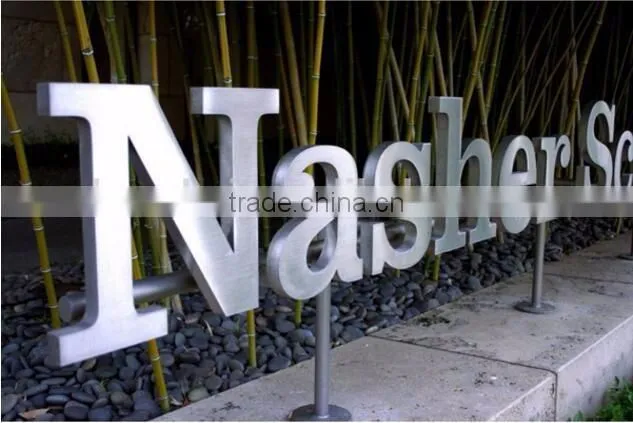 Outdoor Road Sign Stainless Steel Channel Metal Letter Sign Stand