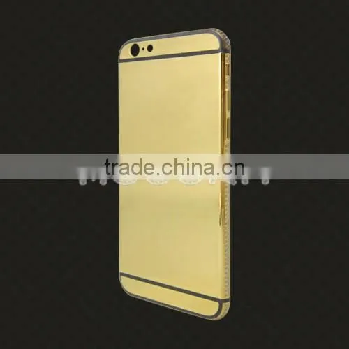 24K gold with partly diamond luxury back housing for iphone 6s/6s plus back cover,for iphone 6s gold housing diamond