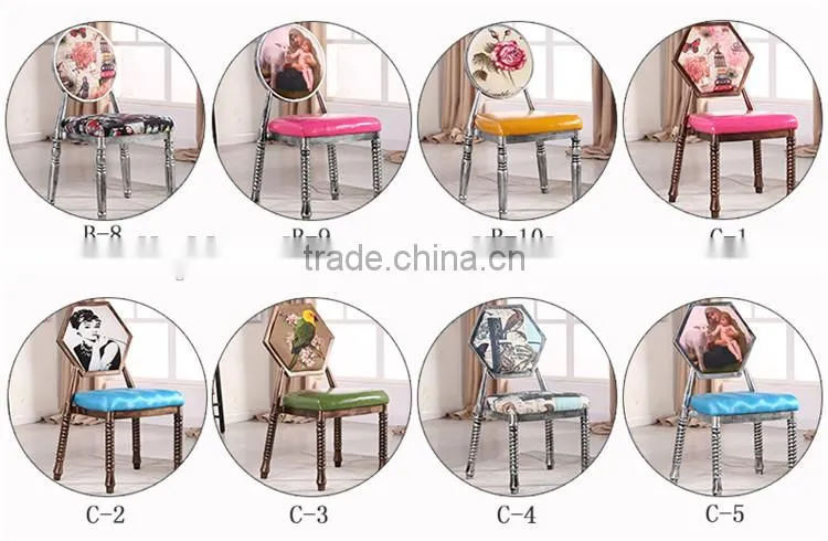 Quality European antique metal restaurant dining chair QL-T853