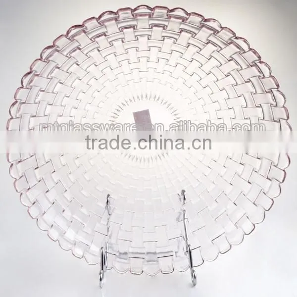 cheap crystal glass beaded woven charger plates