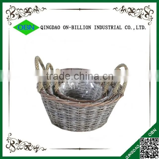 Trade assurance woven wicker basket flower pot