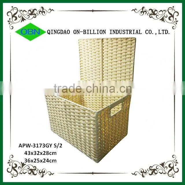 Set of 2 Woven Plastic Storage Container