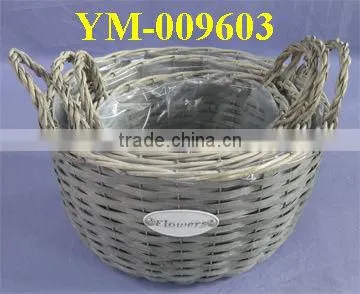 Willow Garden Basket with Metal Label