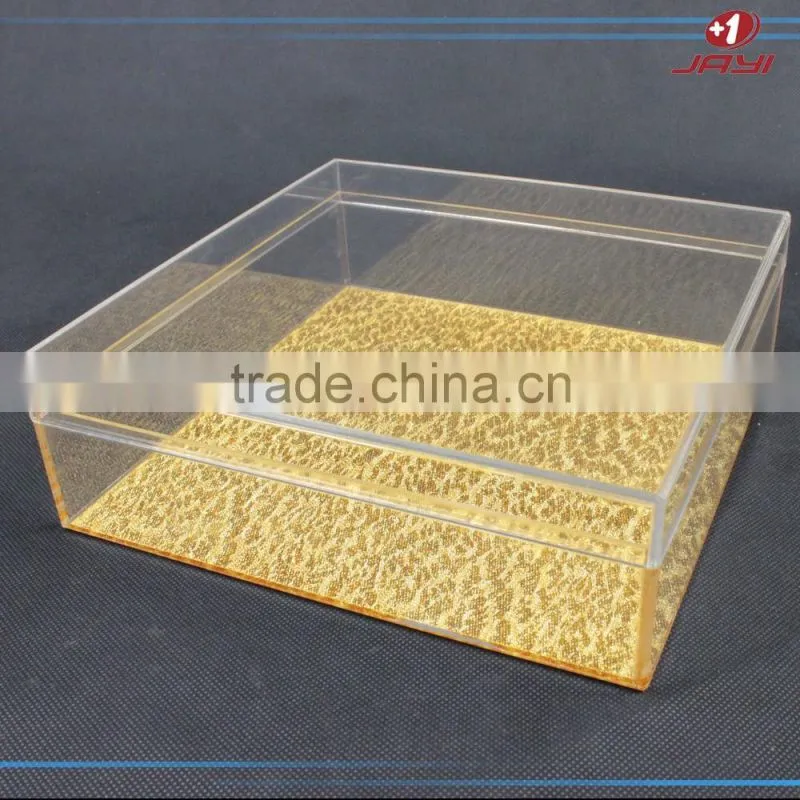 2017 new design houseware golden acrylic plastic packing box
