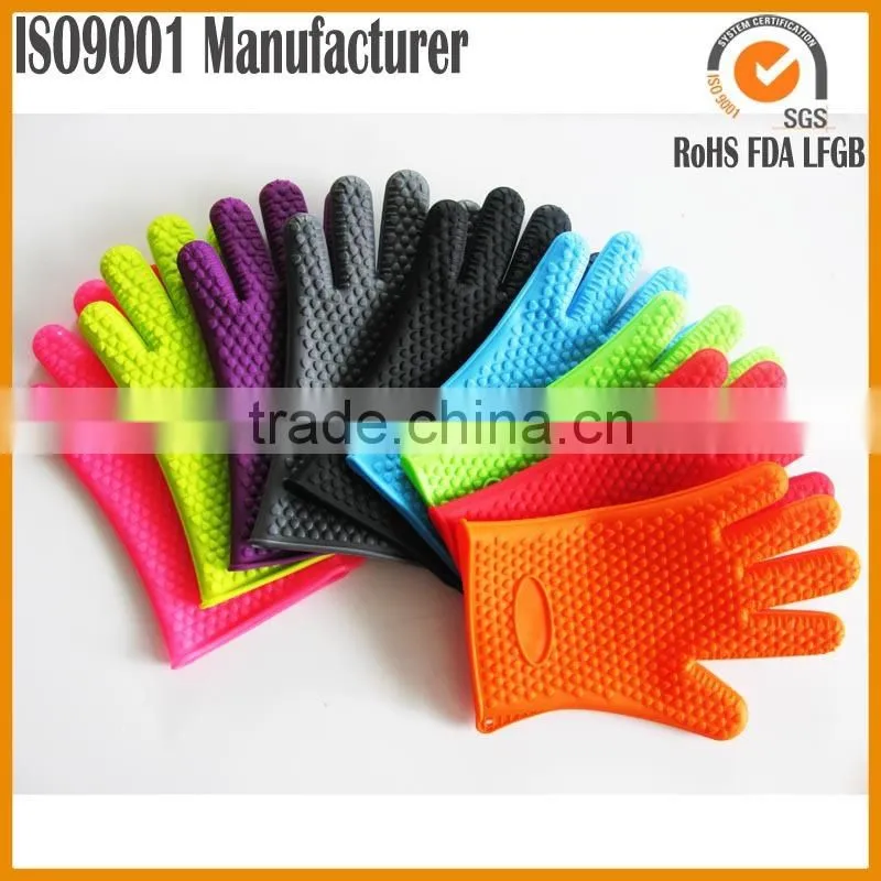 free label design high quality non-stick bbq glove silicone