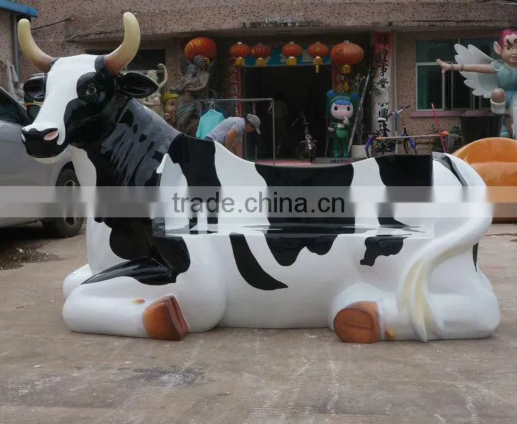 Outdoor fiberglass cow chair