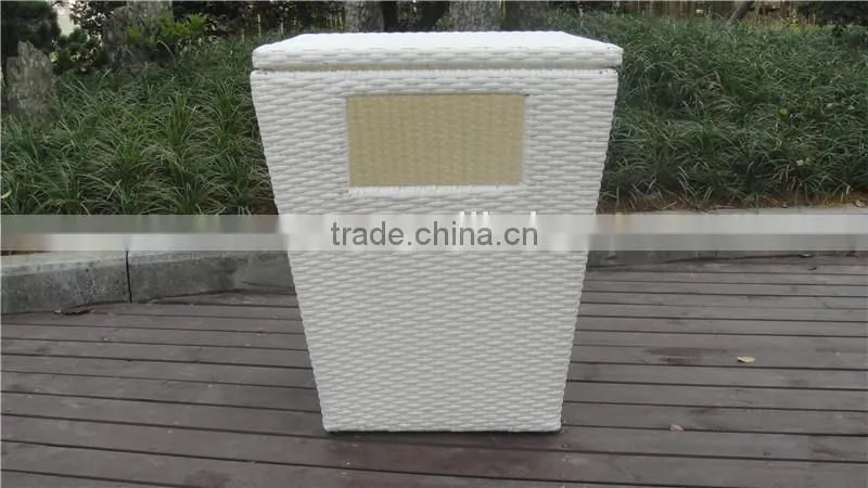 White Aluminum Outdoor Furniture Waterproof Rattan Storage Boxs