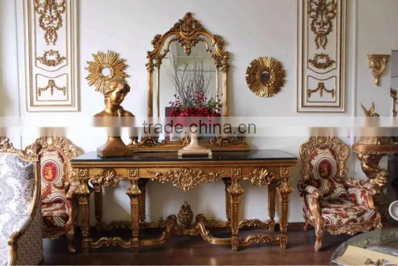 Luxurious Large size console table with black marble
