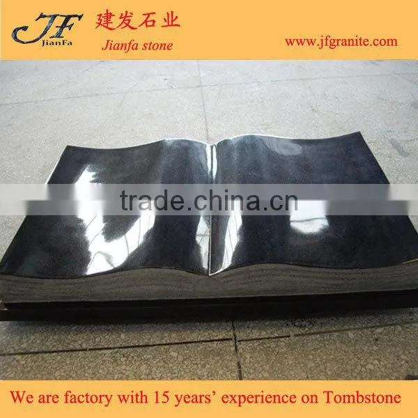 Flated Chinese Shanxi Absolute Black Granite Bible Headstones