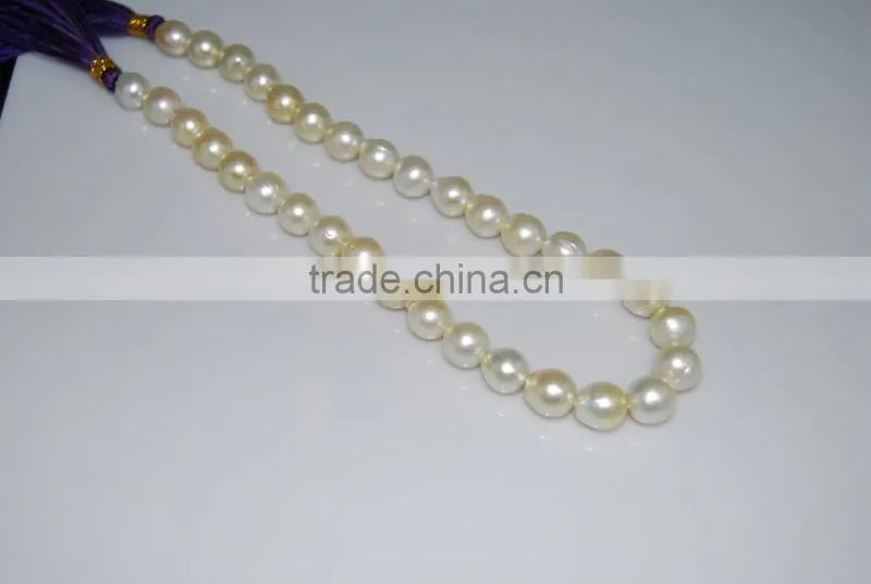 factory direct 9-9.5mm AA white round south sea pearl strands