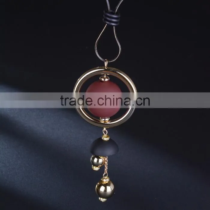 large ball hoop pendant necklace geometric pendant long necklace Korea new design sweater necklace