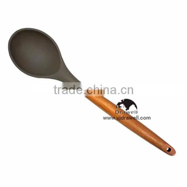 SP-1545 New product Wooden Handle silicone kitchen tool set