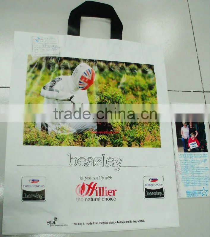 Colorful soft flexi loop handle plastic bag for shopping