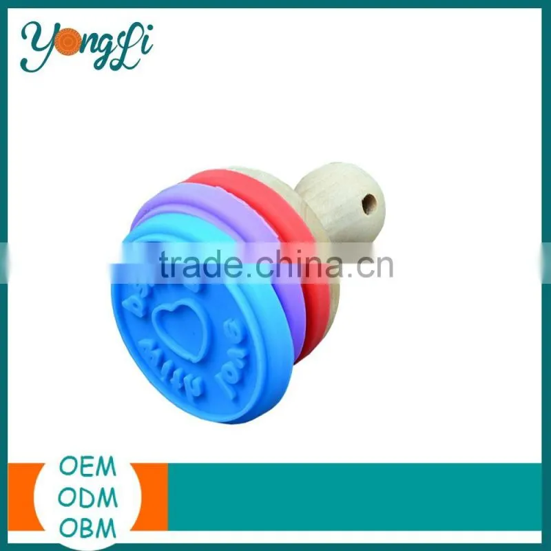 Biscuit Stamps - Non-stick Cookie Stamp Silicone Wood Stamp Handle