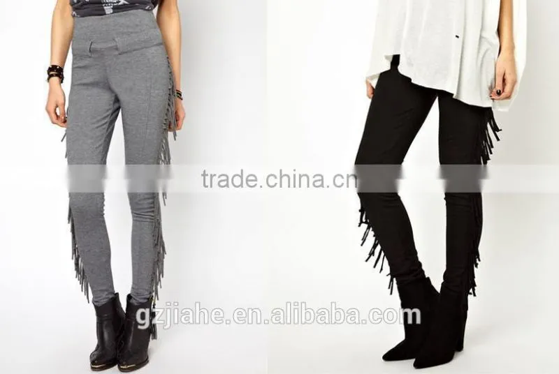 New Hot Selling rends Fashion Women's Slim pants Punk Fringed High Waist Trousers Casual Pant Feet