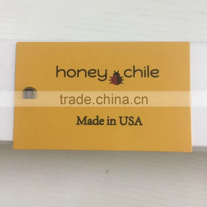 2017 high quality custom size jeans paper hang tags