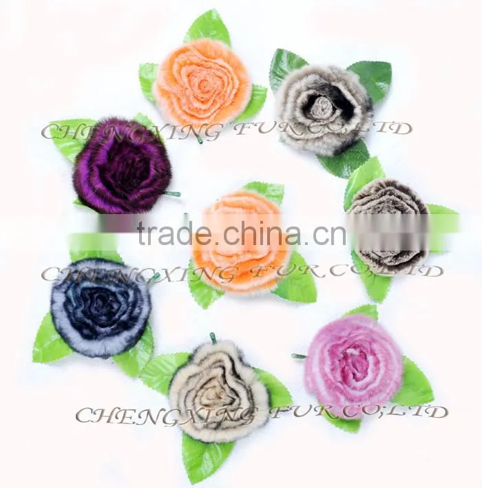 CX-A-33A Wholesale Genuine Rex Rabbit Fur Fashion Brooch