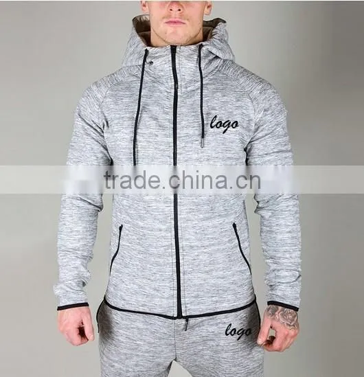 custom logo tracksuit popular tri blend curve bottom tracksuit for men