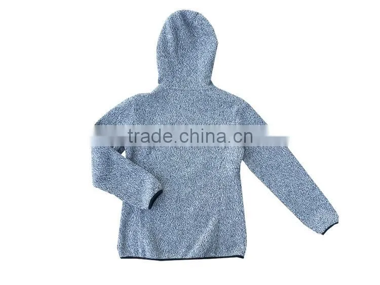 Bodkin and fleece bonded cheap hooded sweatshirts melange gray mens knitted jacket