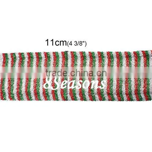 Multicolor Sponge Satin Ribbon For Christmas Decoration 11.0cm